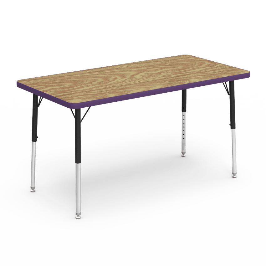 Virco 482448LO - Virco 4000 Series Rectangular Activity Table with Heavy Duty Laminate 24"W x 48"L Top - Preschool Height Adjustable Legs 17"-25"H - SchoolOutlet