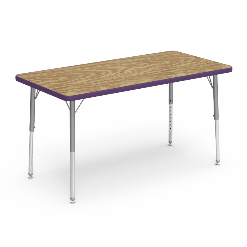Virco 482448LO - Virco 4000 Series Rectangular Activity Table with Heavy Duty Laminate 24"W x 48"L Top - Preschool Height Adjustable Legs 17"-25"H - SchoolOutlet