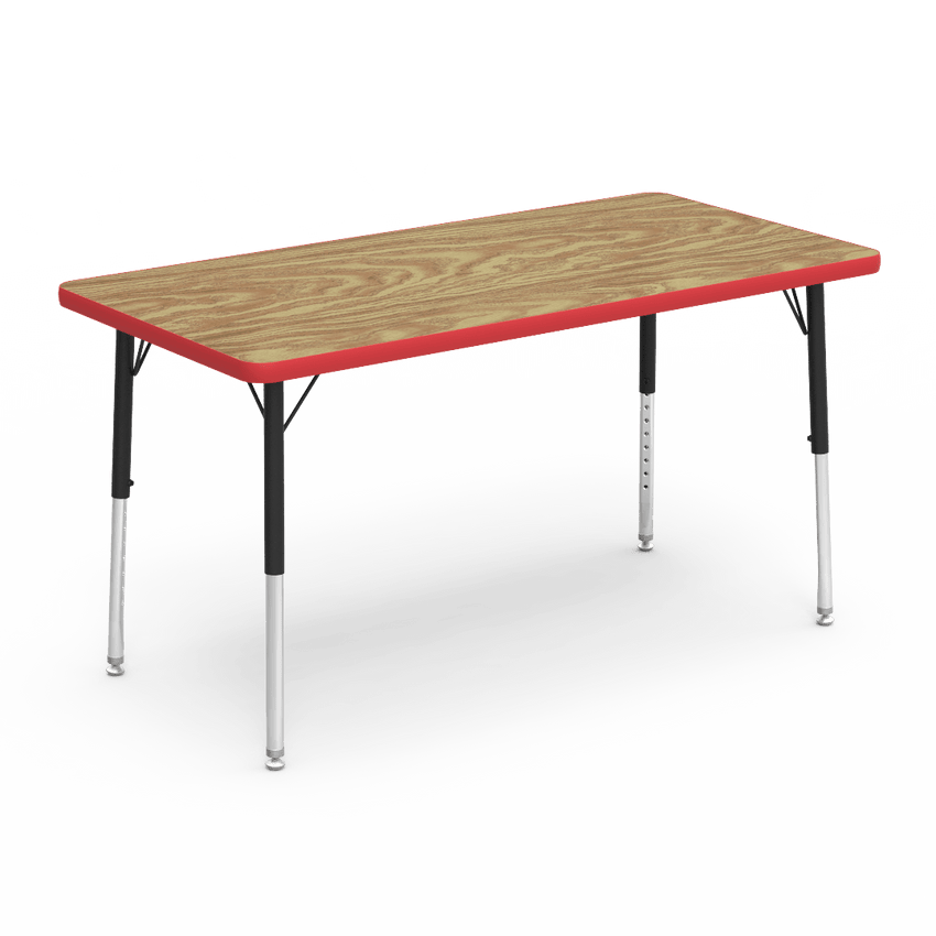Virco 482448LO - Virco 4000 Series Rectangular Activity Table with Heavy Duty Laminate 24"W x 48"L Top - Preschool Height Adjustable Legs 17"-25"H - SchoolOutlet