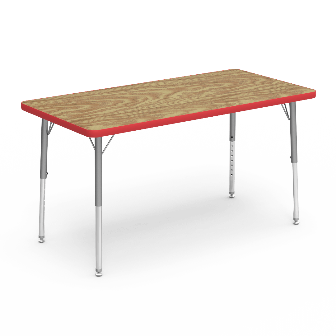 Virco 482448LO - Virco 4000 Series Rectangular Activity Table with Heavy Duty Laminate 24"W x 48"L Top - Preschool Height Adjustable Legs 17"-25"H - SchoolOutlet