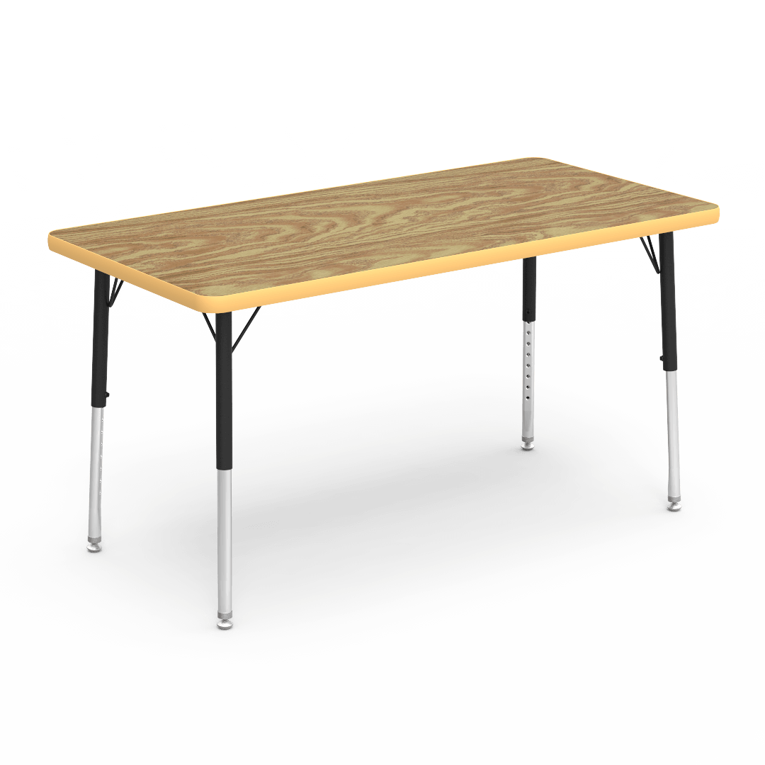 Virco 482448LO - Virco 4000 Series Rectangular Activity Table with Heavy Duty Laminate 24"W x 48"L Top - Preschool Height Adjustable Legs 17"-25"H - SchoolOutlet