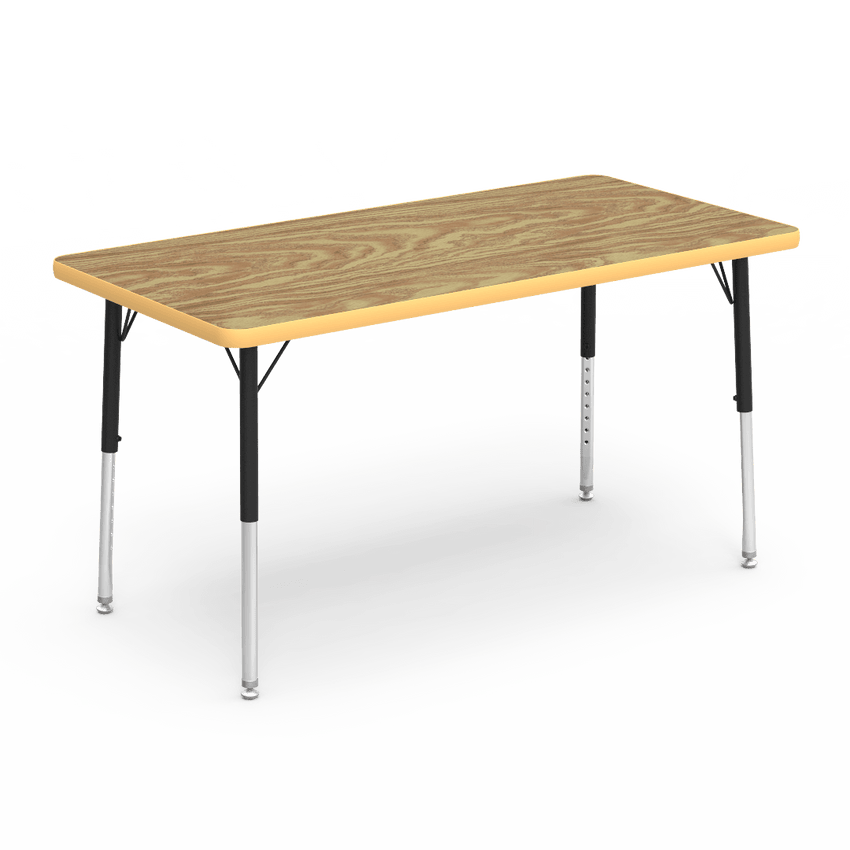 Virco 482448LO - Virco 4000 Series Rectangular Activity Table with Heavy Duty Laminate 24"W x 48"L Top - Preschool Height Adjustable Legs 17"-25"H - SchoolOutlet
