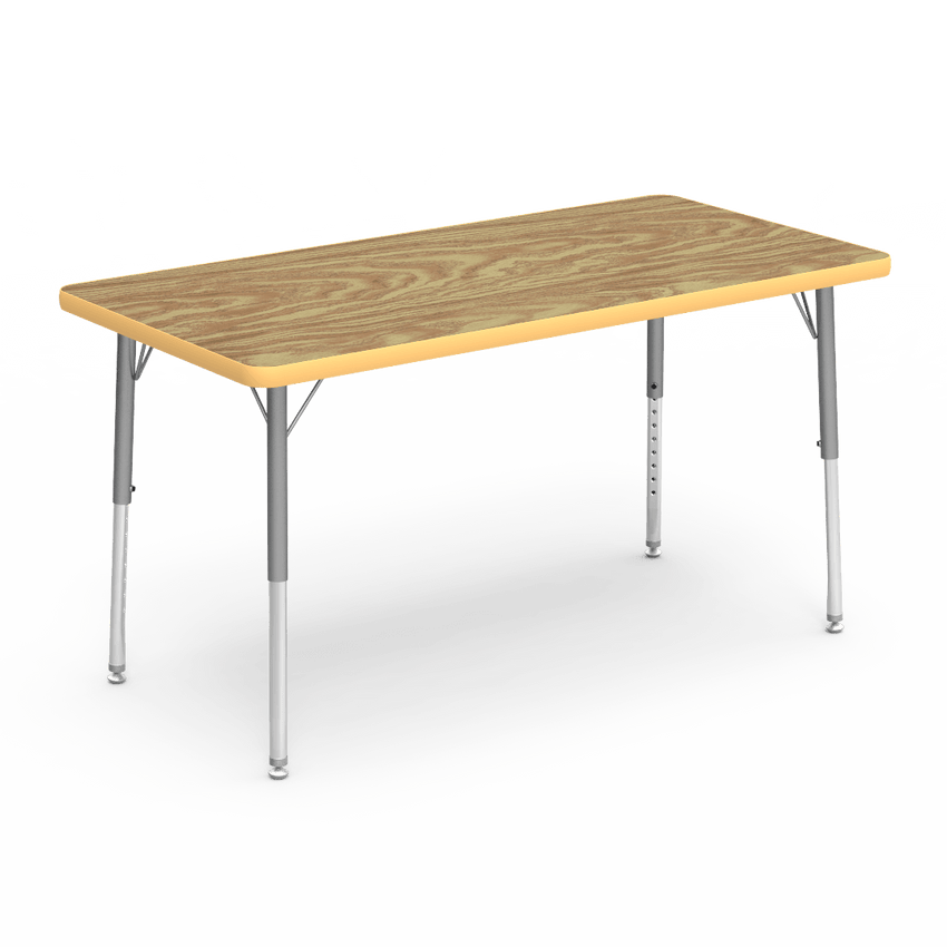 Virco 482448LO - Virco 4000 Series Rectangular Activity Table with Heavy Duty Laminate 24"W x 48"L Top - Preschool Height Adjustable Legs 17"-25"H - SchoolOutlet