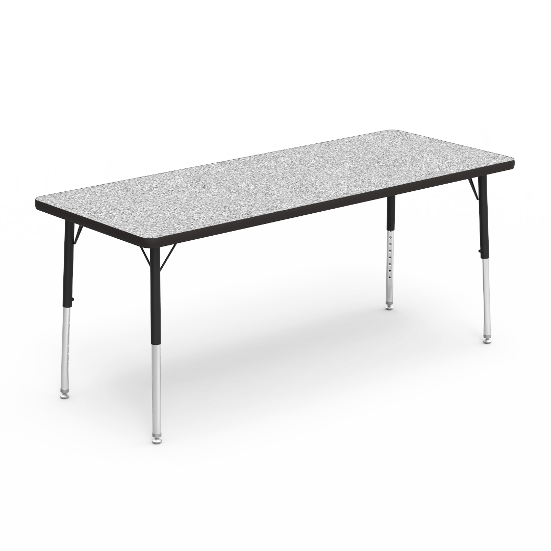 Rectangular Activity Table with Heavy Duty Laminate Top - Preschool Height Adjustable Legs (24"W x 60"L x 17-25"H) - SchoolOutlet