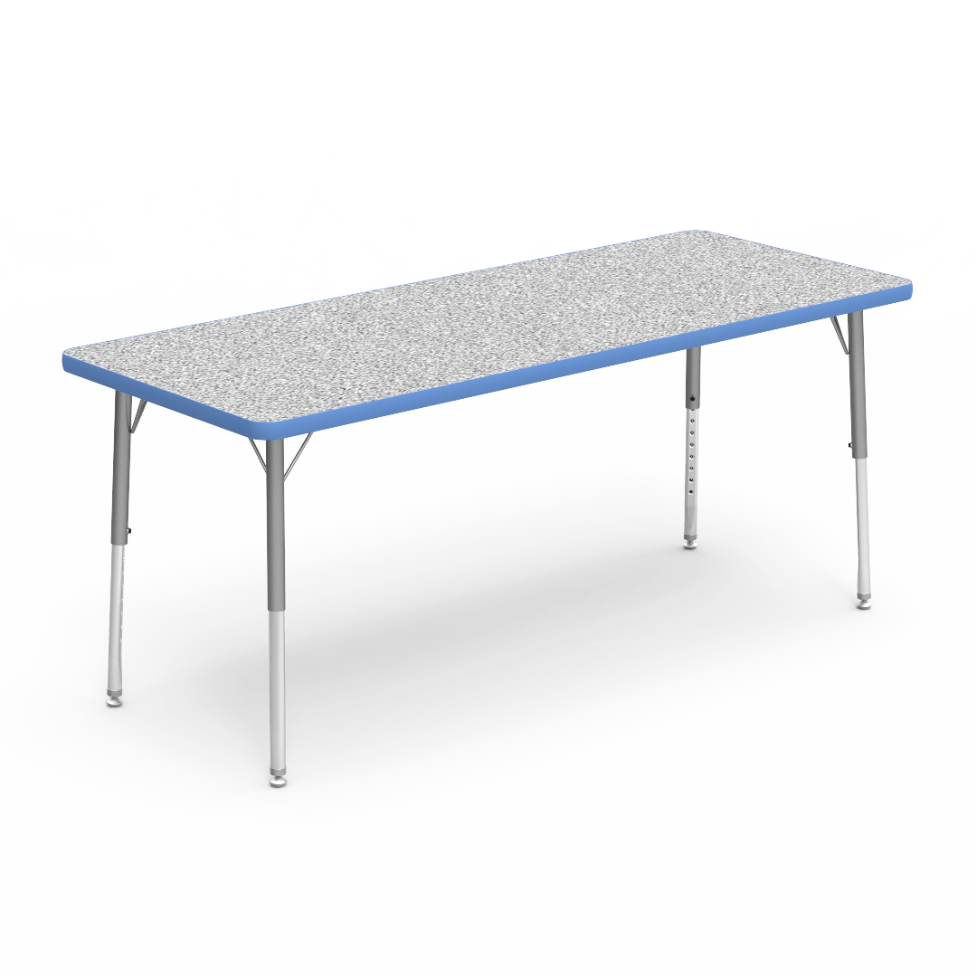 Rectangular Activity Table with Heavy Duty Laminate Top - Preschool Height Adjustable Legs (24"W x 60"L x 17-25"H) - SchoolOutlet