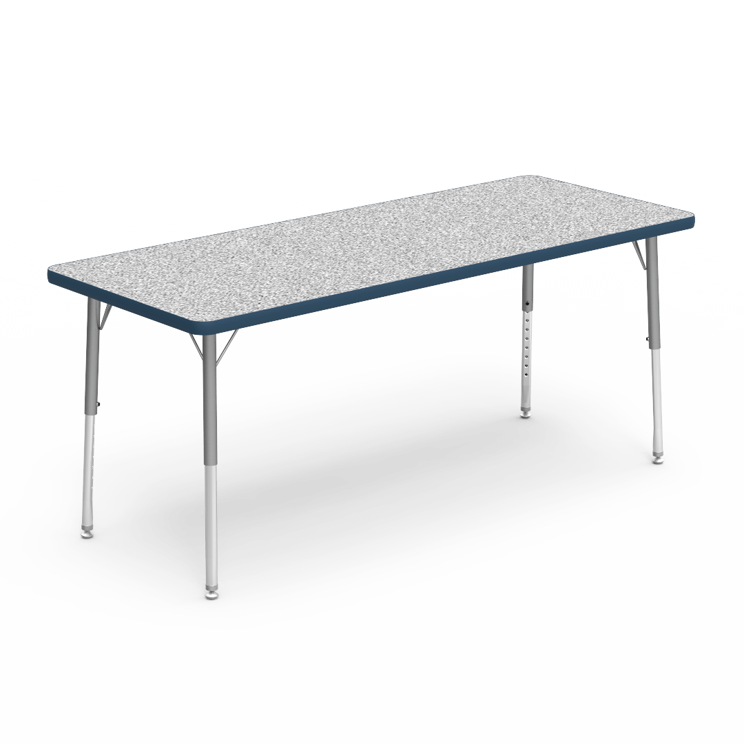 Rectangular Activity Table with Heavy Duty Laminate Top - Preschool Height Adjustable Legs (24"W x 60"L x 17-25"H) - SchoolOutlet