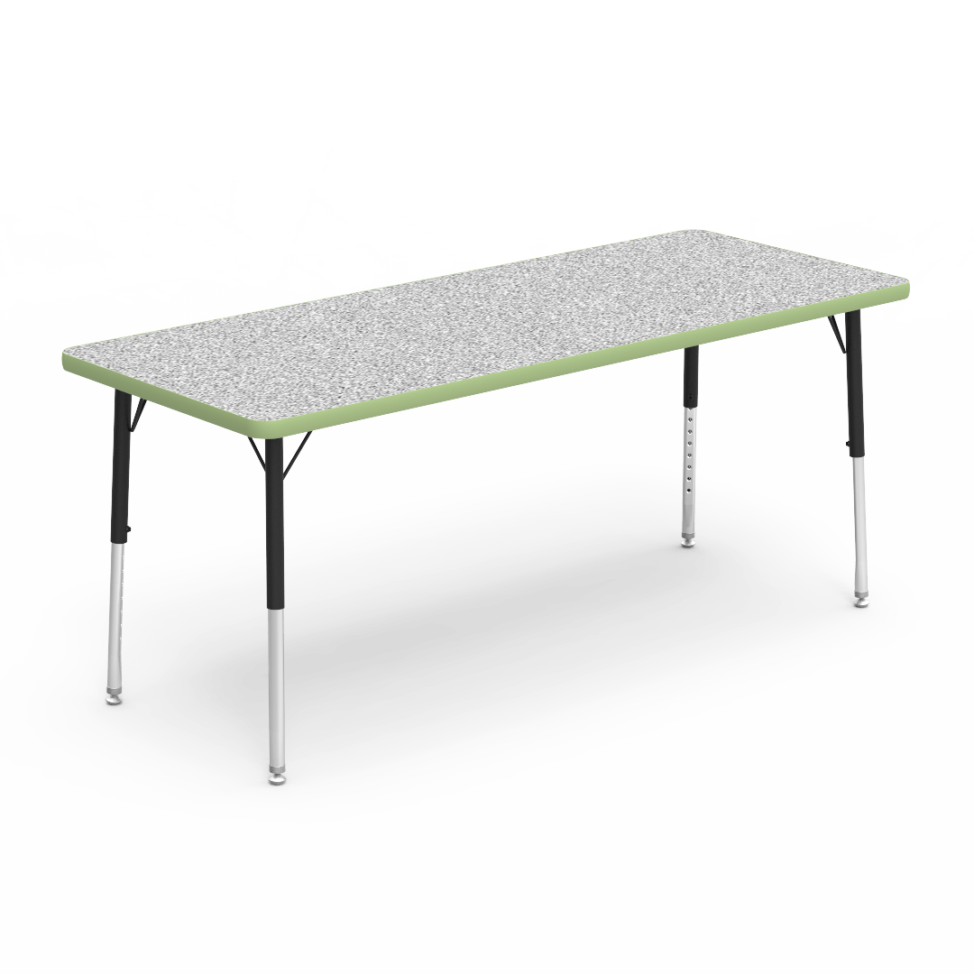 Rectangular Activity Table with Heavy Duty Laminate Top - Preschool Height Adjustable Legs (24"W x 60"L x 17-25"H) - SchoolOutlet