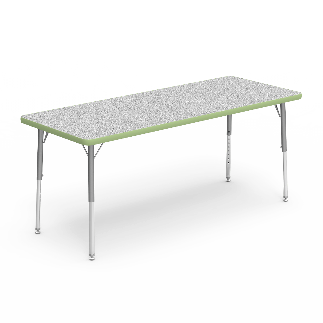 Rectangular Activity Table with Heavy Duty Laminate Top - Preschool Height Adjustable Legs (24"W x 60"L x 17-25"H) - SchoolOutlet