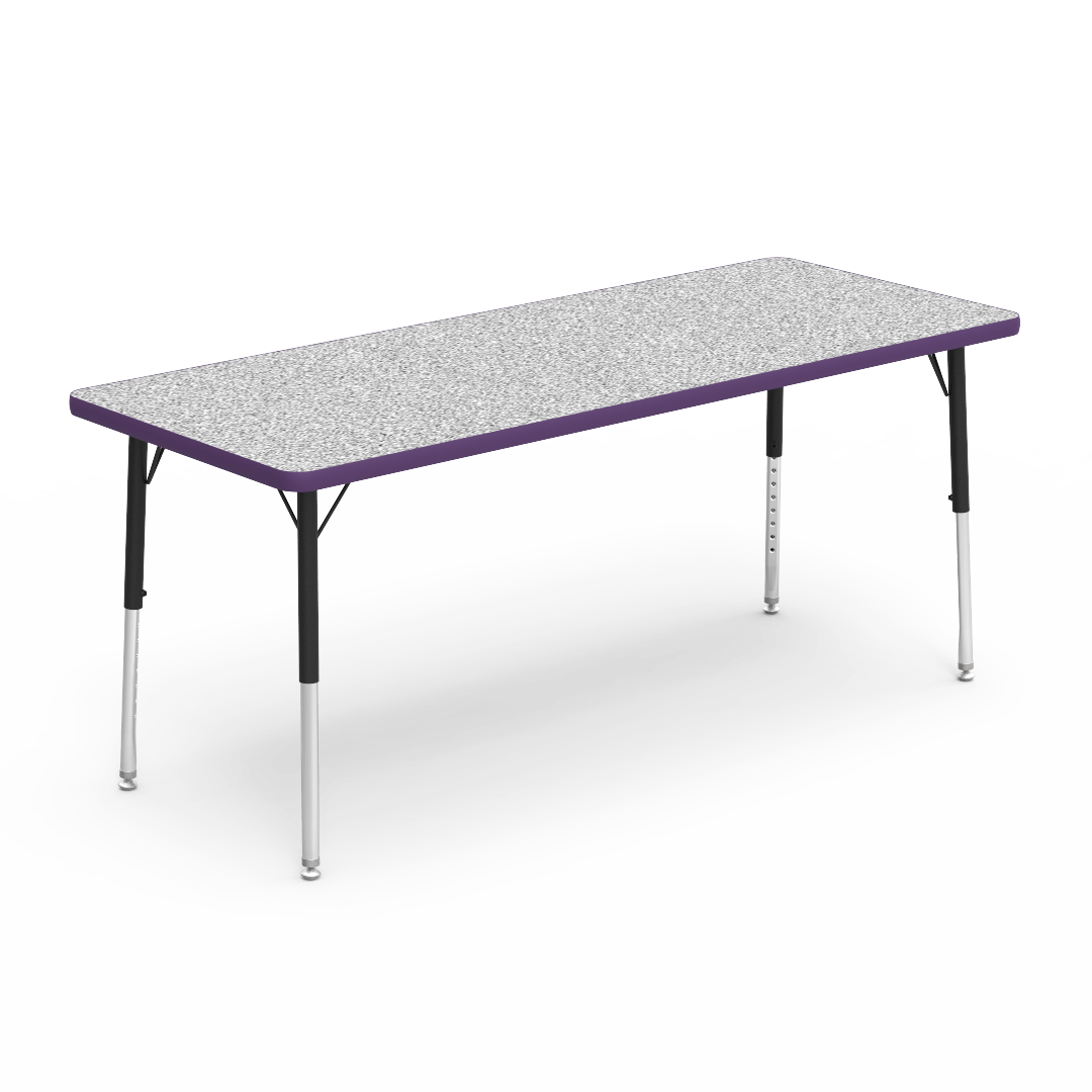 Rectangular Activity Table with Heavy Duty Laminate Top - Preschool Height Adjustable Legs (24"W x 60"L x 17-25"H) - SchoolOutlet