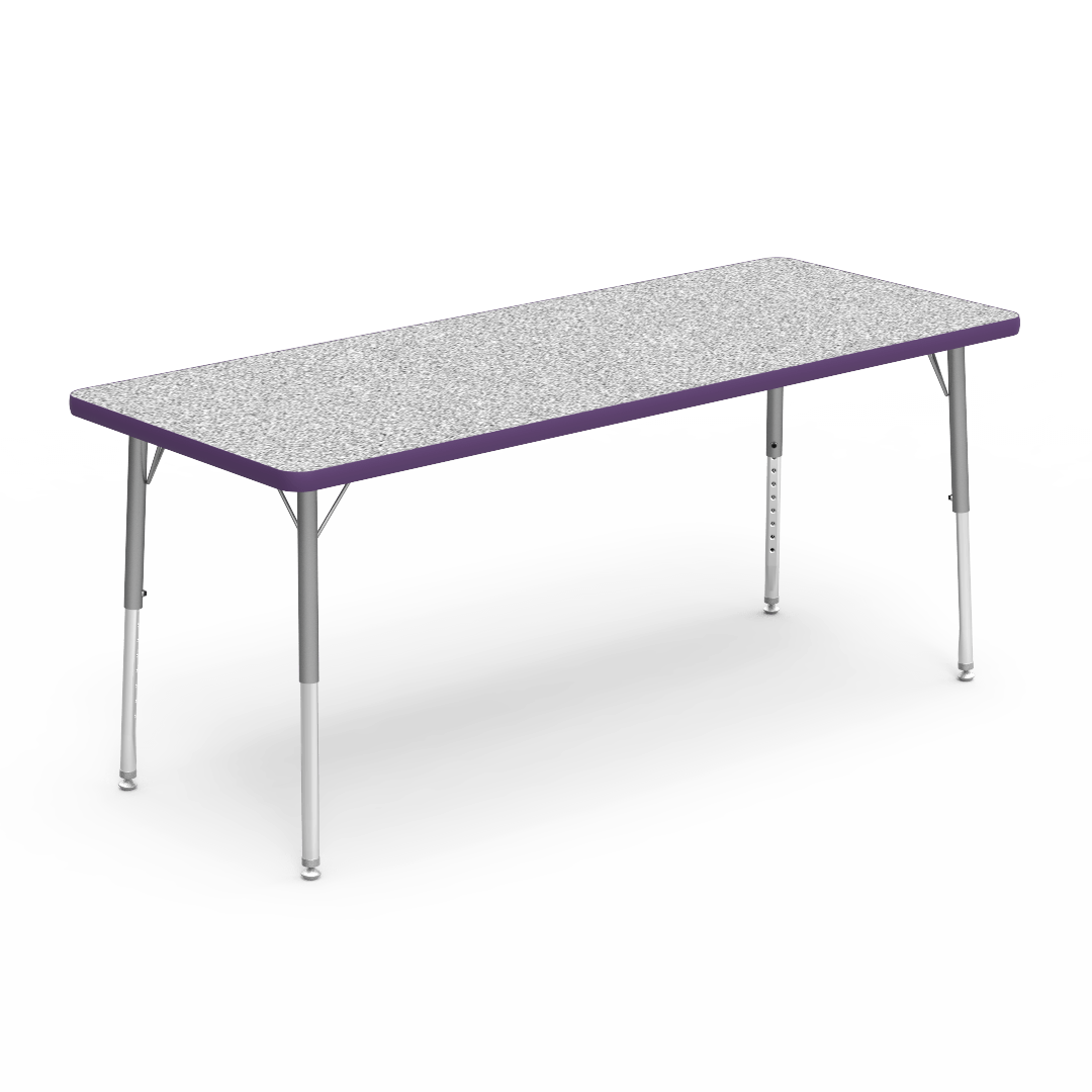 Rectangular Activity Table with Heavy Duty Laminate Top - Preschool Height Adjustable Legs (24"W x 60"L x 17-25"H) - SchoolOutlet