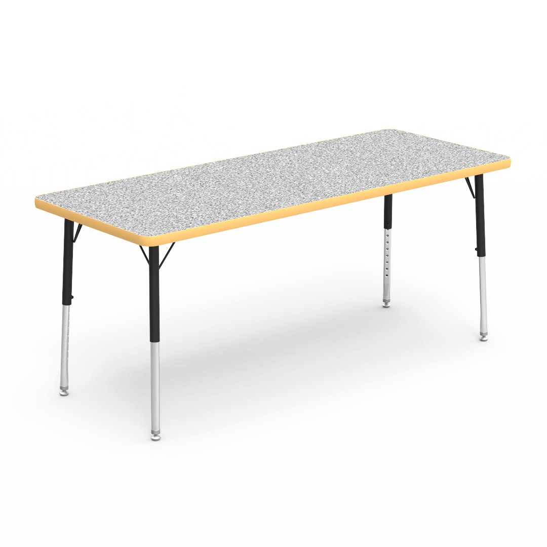 Rectangular Activity Table with Heavy Duty Laminate Top - Preschool Height Adjustable Legs (24"W x 60"L x 17-25"H) - SchoolOutlet