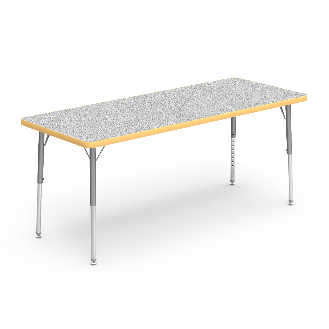 Rectangular Activity Table with Heavy Duty Laminate Top - Preschool Height Adjustable Legs (24"W x 60"L x 17-25"H) - SchoolOutlet