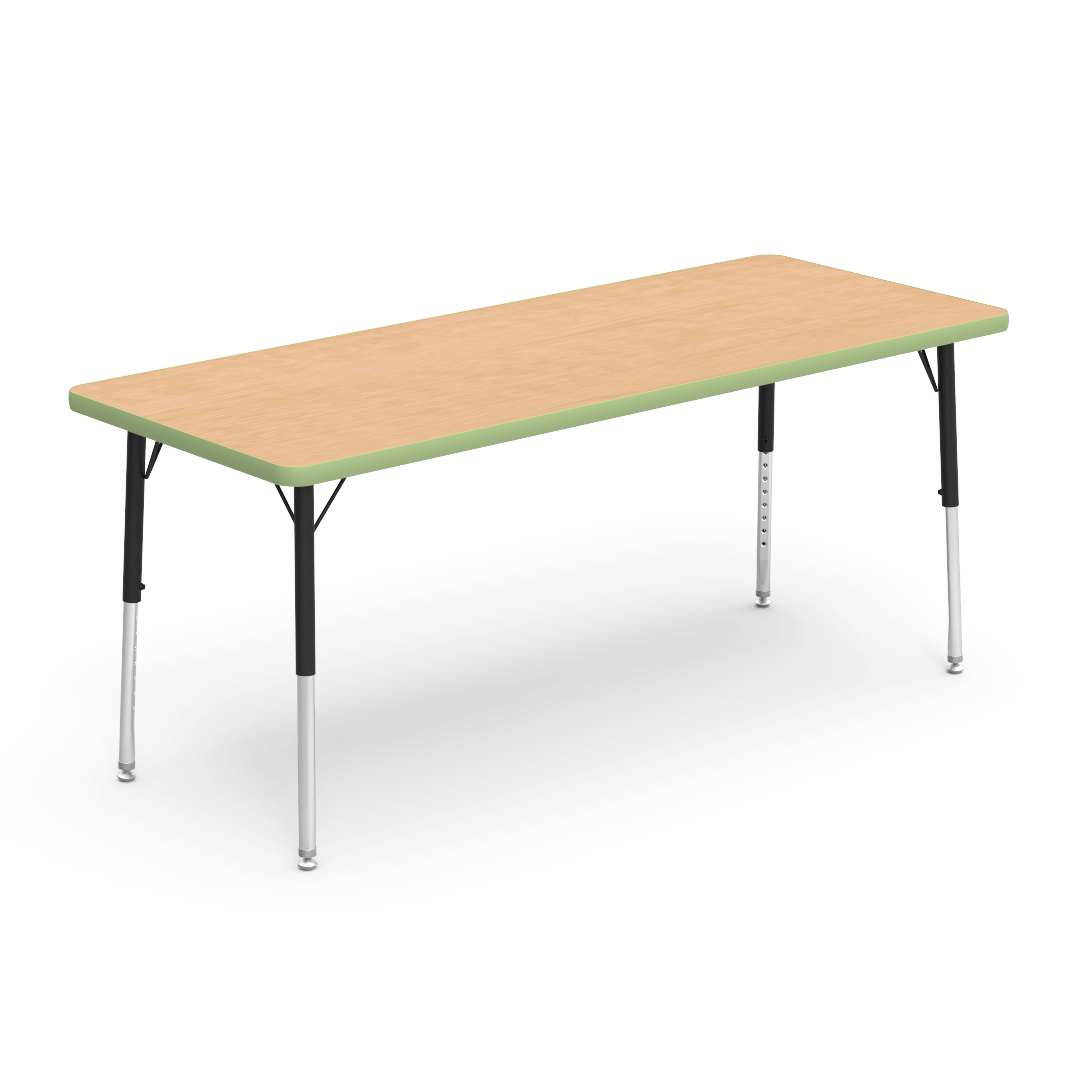 Rectangular Activity Table with Heavy Duty Laminate Top - Preschool Height Adjustable Legs (24"W x 60"L x 17-25"H) - SchoolOutlet