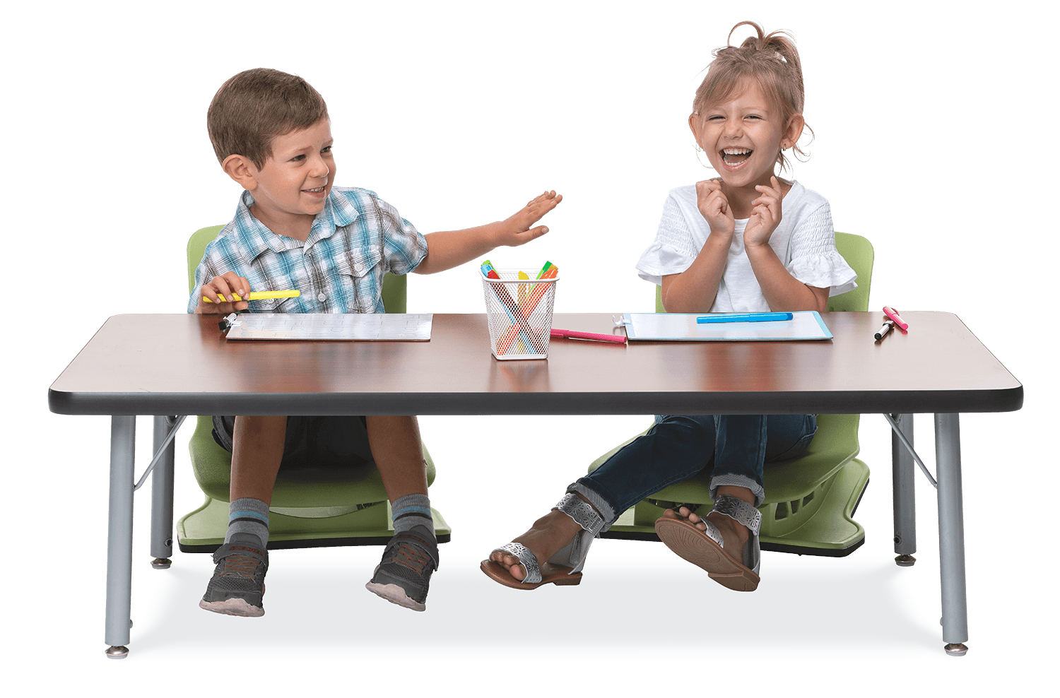 Rectangle Preschool Activity Table with Heavy Duty Medium Oak Laminate Top - Preschool Height Adjustable Legs (24"W x 60"L x 17-25"H) - SchoolOutlet
