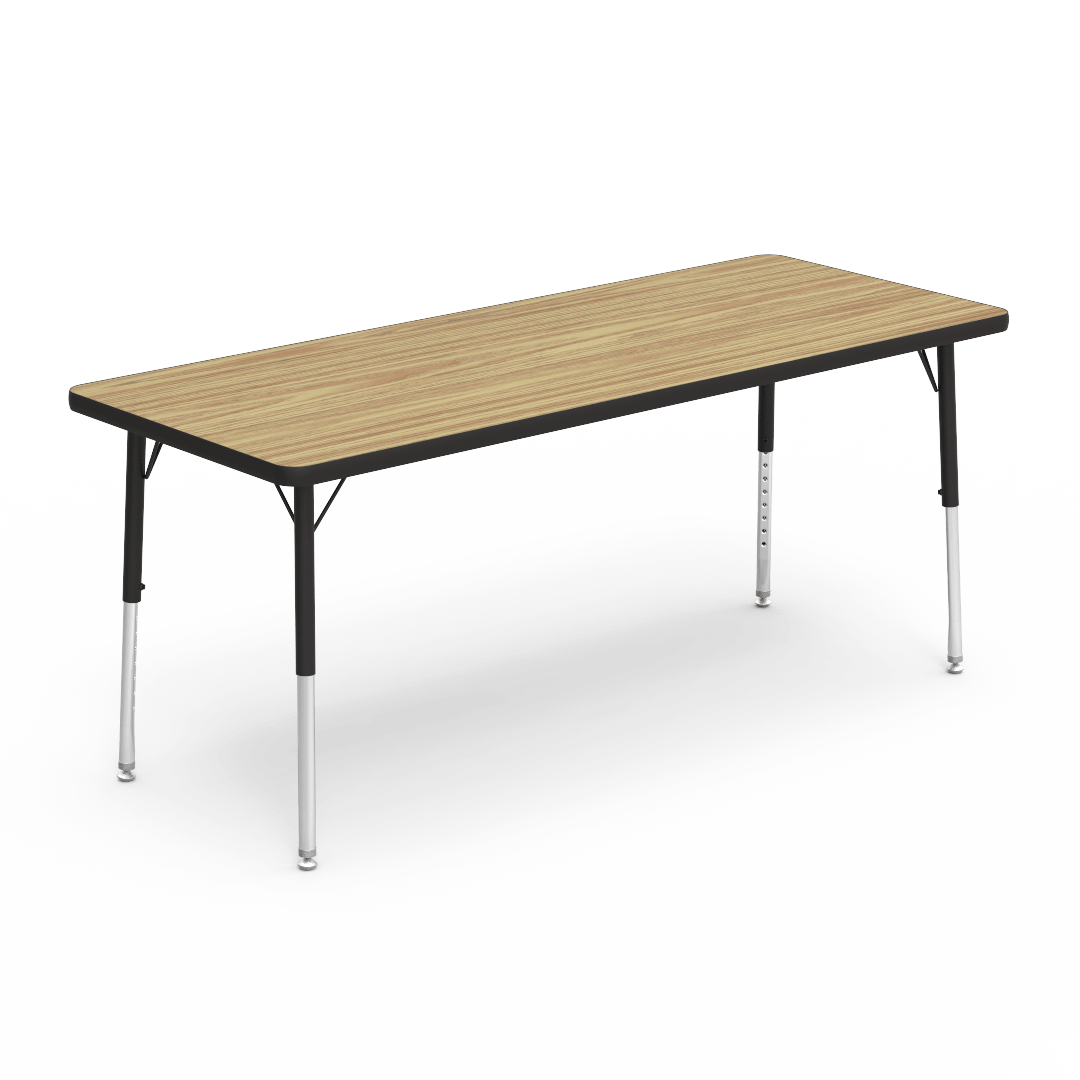 Rectangular Activity Table with Heavy Duty Laminate Top - Preschool Height Adjustable Legs (24"W x 60"L x 17-25"H) - SchoolOutlet