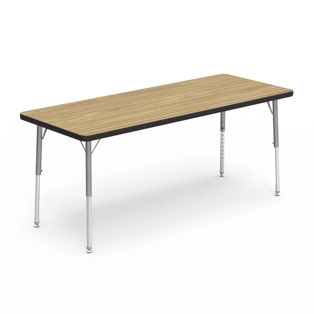 Rectangular Activity Table with Heavy Duty Laminate Top - Preschool Height Adjustable Legs (24"W x 60"L x 17-25"H) - SchoolOutlet