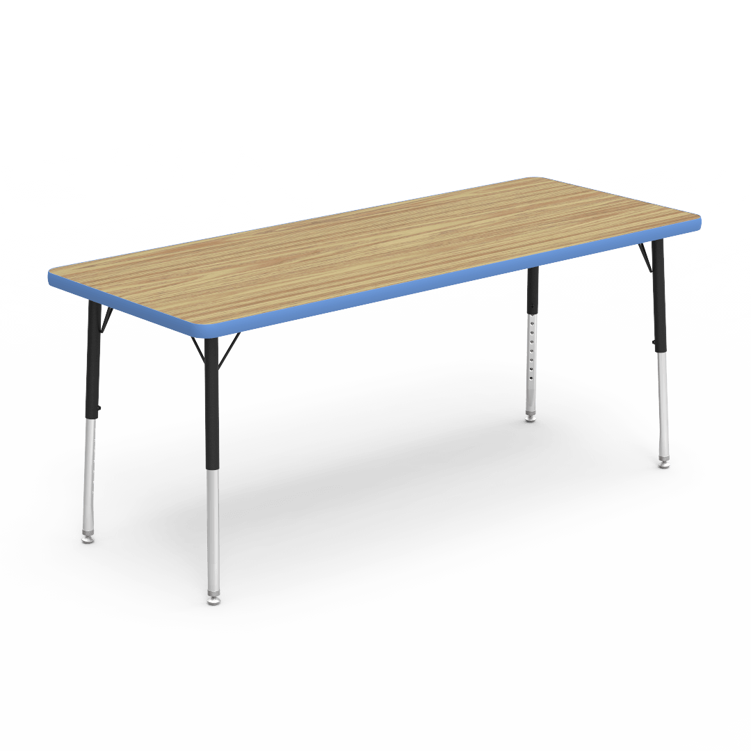 Rectangular Activity Table with Heavy Duty Laminate Top - Preschool Height Adjustable Legs (24"W x 60"L x 17-25"H) - SchoolOutlet