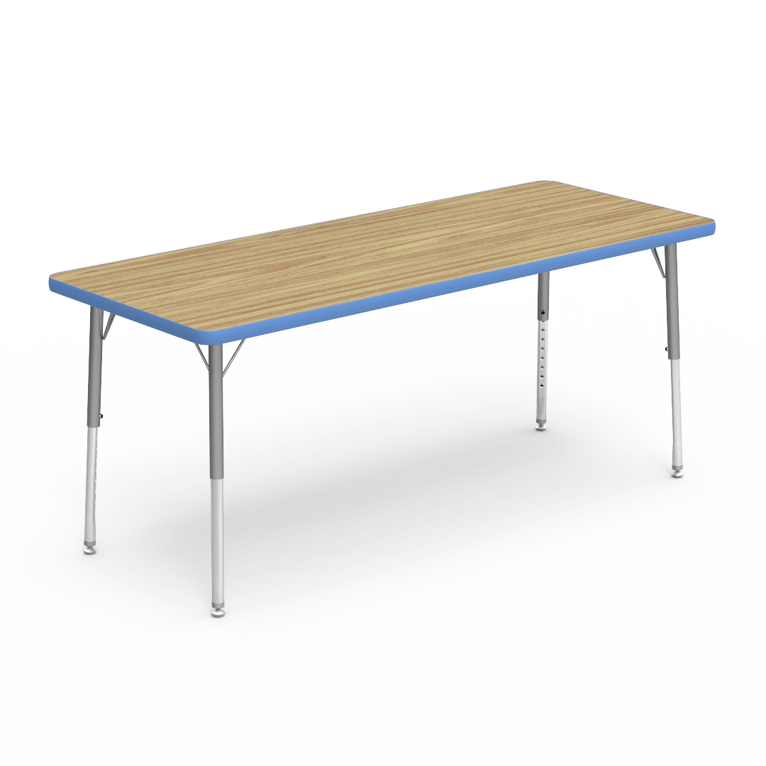 Rectangular Activity Table with Heavy Duty Laminate Top - Preschool Height Adjustable Legs (24"W x 60"L x 17-25"H) - SchoolOutlet