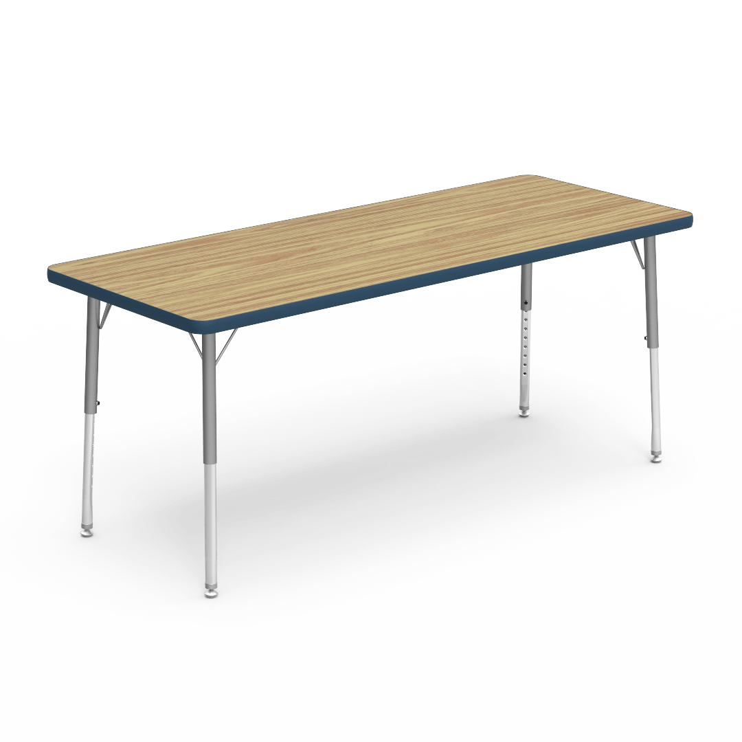 Rectangular Activity Table with Heavy Duty Laminate Top - Preschool Height Adjustable Legs (24"W x 60"L x 17-25"H) - SchoolOutlet