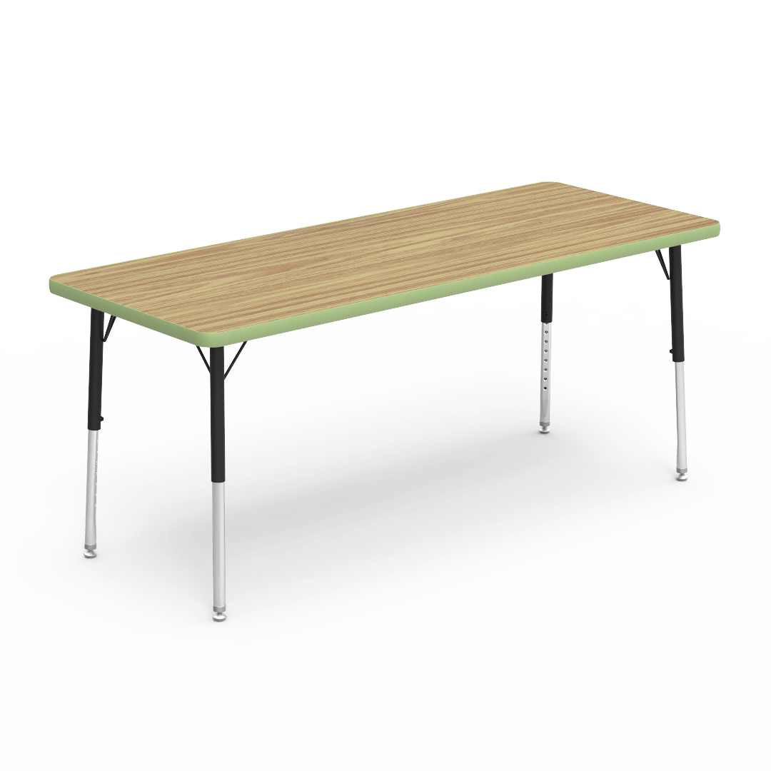 Rectangular Activity Table with Heavy Duty Laminate Top - Preschool Height Adjustable Legs (24"W x 60"L x 17-25"H) - SchoolOutlet