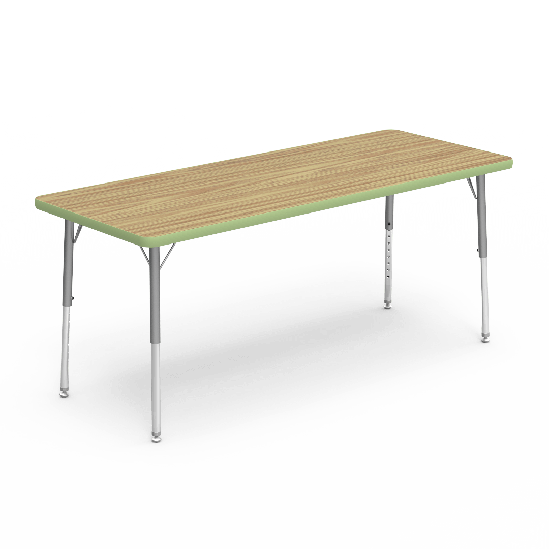 Rectangular Activity Table with Heavy Duty Laminate Top - Preschool Height Adjustable Legs (24"W x 60"L x 17-25"H) - SchoolOutlet