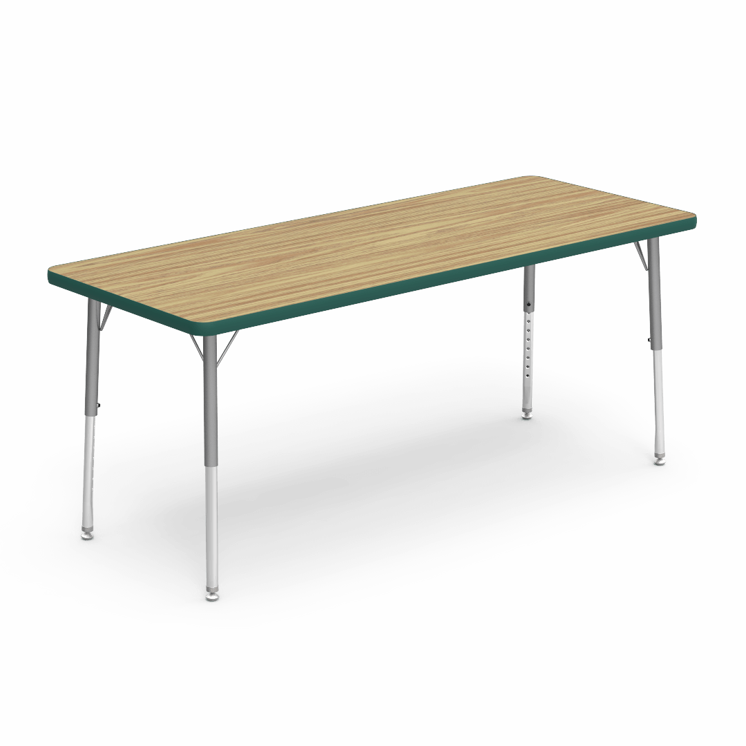 Rectangular Activity Table with Heavy Duty Laminate Top - Preschool Height Adjustable Legs (24"W x 60"L x 17-25"H) - SchoolOutlet