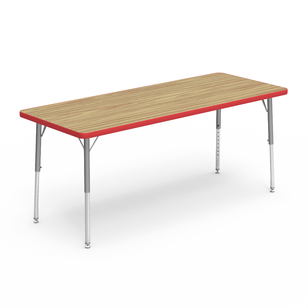 Rectangular Activity Table with Heavy Duty Laminate Top - Preschool Height Adjustable Legs (24"W x 60"L x 17-25"H) - SchoolOutlet