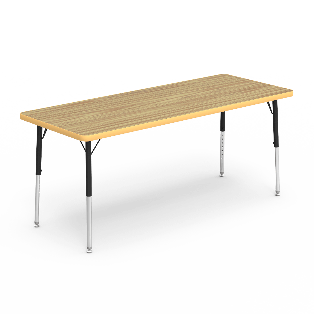 Rectangular Activity Table with Heavy Duty Laminate Top - Preschool Height Adjustable Legs (24"W x 60"L x 17-25"H) - SchoolOutlet