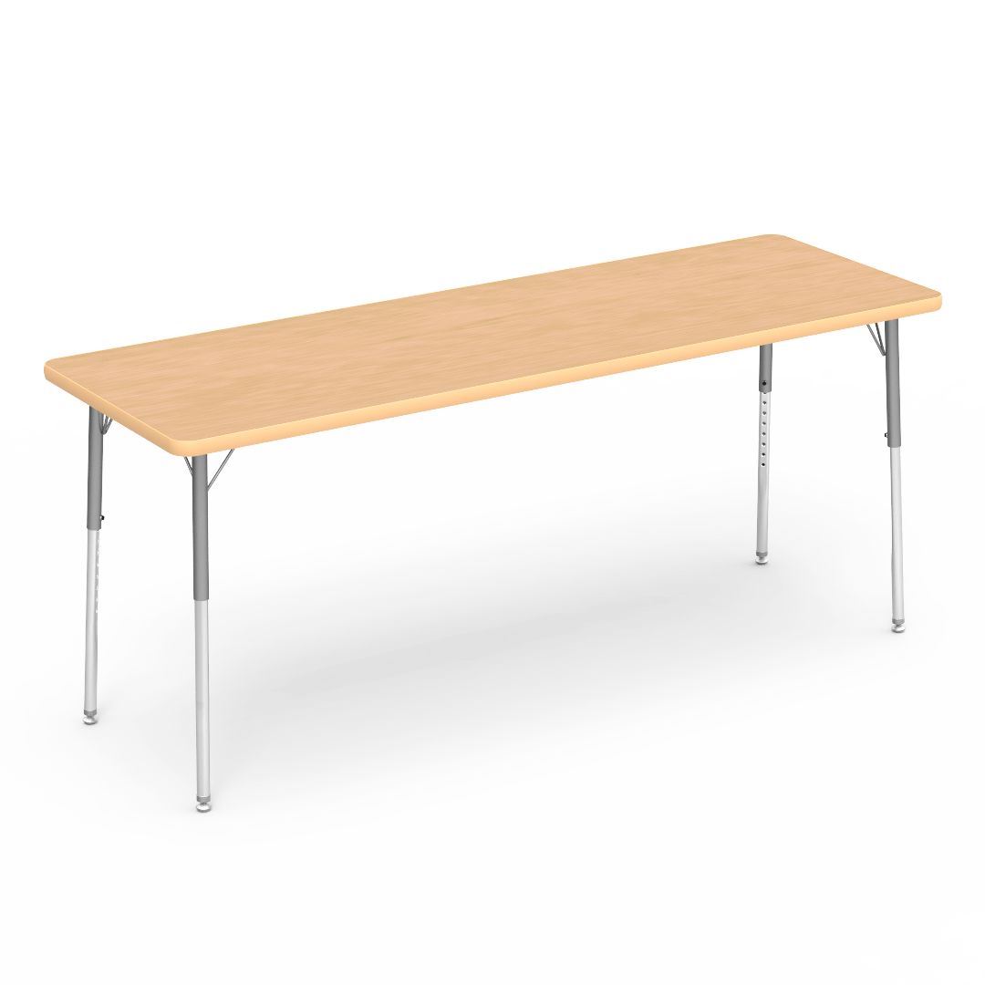 Virco 482472 - Virco 4000 Series Rectangular Activity Table with Heavy Duty Laminate Top (24"W x 72"L) and Adjustable Height Legs (22"-30"H) - SchoolOutlet