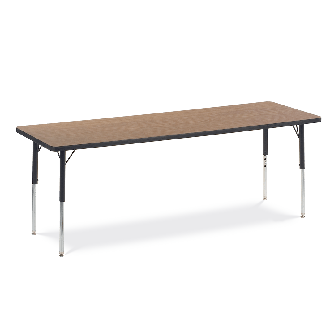 Virco 482472 - Virco 4000 Series Rectangular Activity Table with Heavy Duty Laminate Top (24"W x 72"L) and Adjustable Height Legs (22"-30"H) - SchoolOutlet