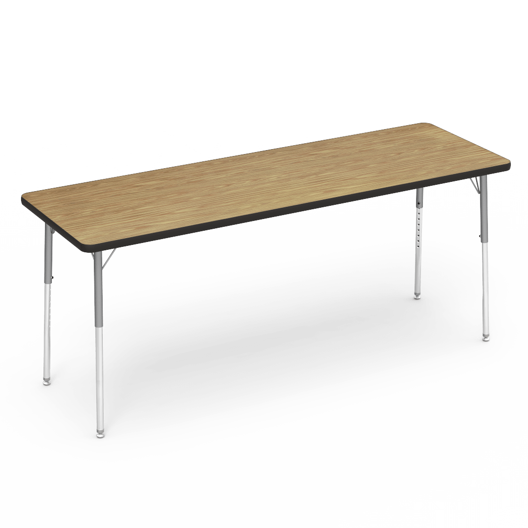 Virco 482472 - Virco 4000 Series Rectangular Activity Table with Heavy Duty Laminate Top (24"W x 72"L) and Adjustable Height Legs (22"-30"H) - SchoolOutlet