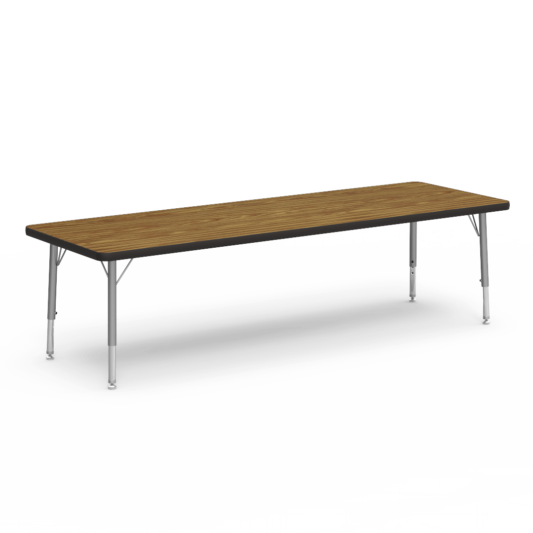 Rectangular Activity Table with Heavy Duty Laminate Top - Preschool Height Adjustable Legs (24"W x 72"L x 17-25"H) - SchoolOutlet