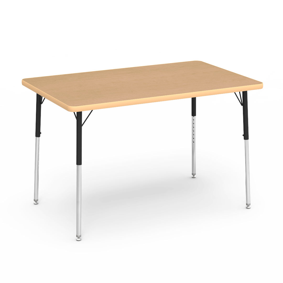 Virco 483048 - Virco 4000 Series Rectangular Activity Table with Heavy Duty Laminate Top (30"W x 48"L) with Adjustable Height Legs (22"-30"H) - SchoolOutlet