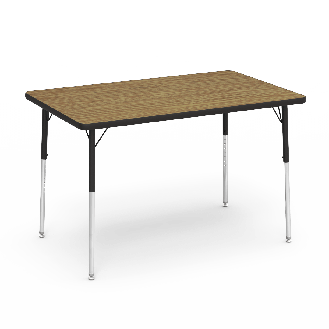 Virco 483048 - Virco 4000 Series Rectangular Activity Table with Heavy Duty Laminate Top (30"W x 48"L) with Adjustable Height Legs (22"-30"H) - SchoolOutlet