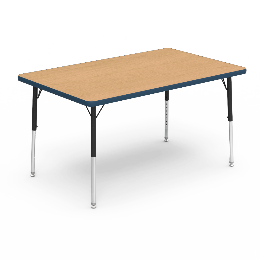 Virco 483048LO - 4000 Series Rectangular Activity Table with Heavy Duty Laminate Top - Preschool Height Adjustable Legs (30"W x 48"L x 17"-25"H) - SchoolOutlet