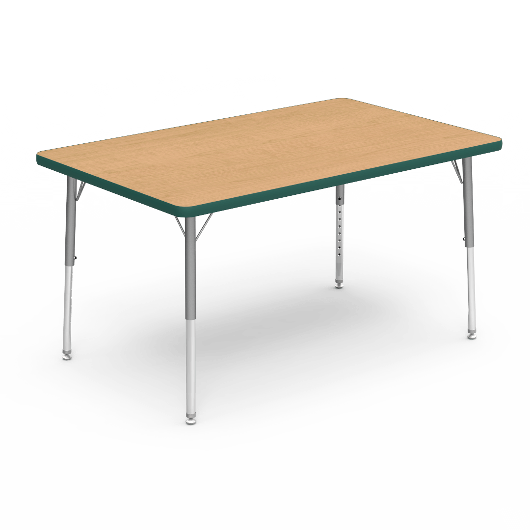 Virco 483048LO - 4000 Series Rectangular Activity Table with Heavy Duty Laminate Top - Preschool Height Adjustable Legs (30"W x 48"L x 17"-25"H) - SchoolOutlet