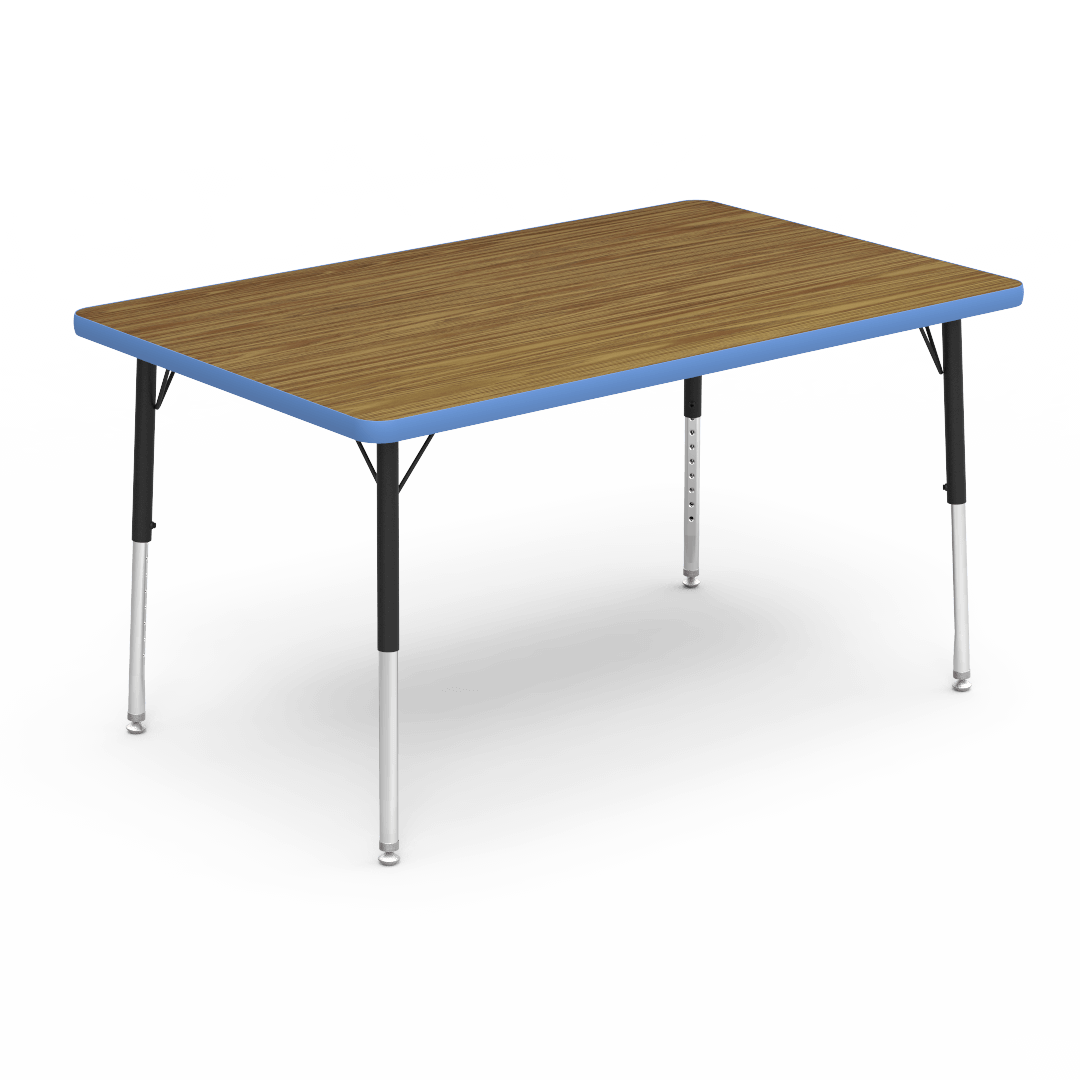 Virco 483048LO - 4000 Series Rectangular Activity Table with Heavy Duty Laminate Top - Preschool Height Adjustable Legs (30"W x 48"L x 17"-25"H) - SchoolOutlet