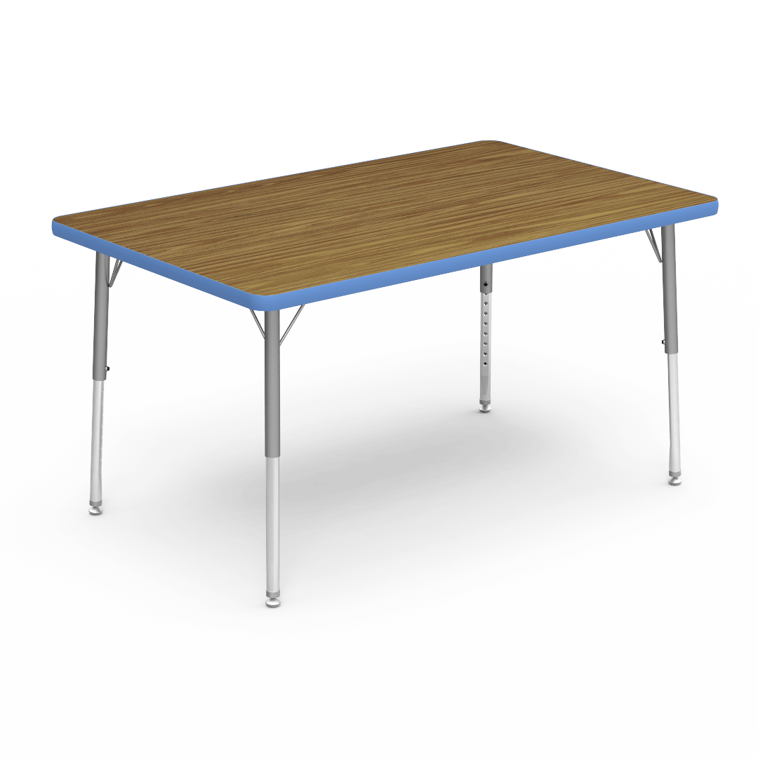 Virco 483048LO - 4000 Series Rectangular Activity Table with Heavy Duty Laminate Top - Preschool Height Adjustable Legs (30"W x 48"L x 17"-25"H) - SchoolOutlet