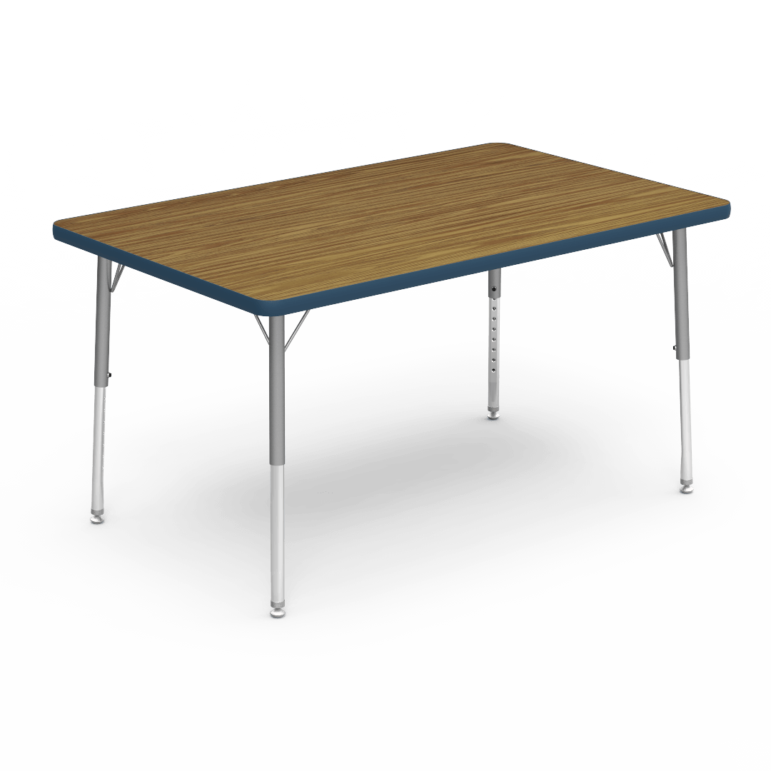 Virco 483048LO - 4000 Series Rectangular Activity Table with Heavy Duty Laminate Top - Preschool Height Adjustable Legs (30"W x 48"L x 17"-25"H) - SchoolOutlet