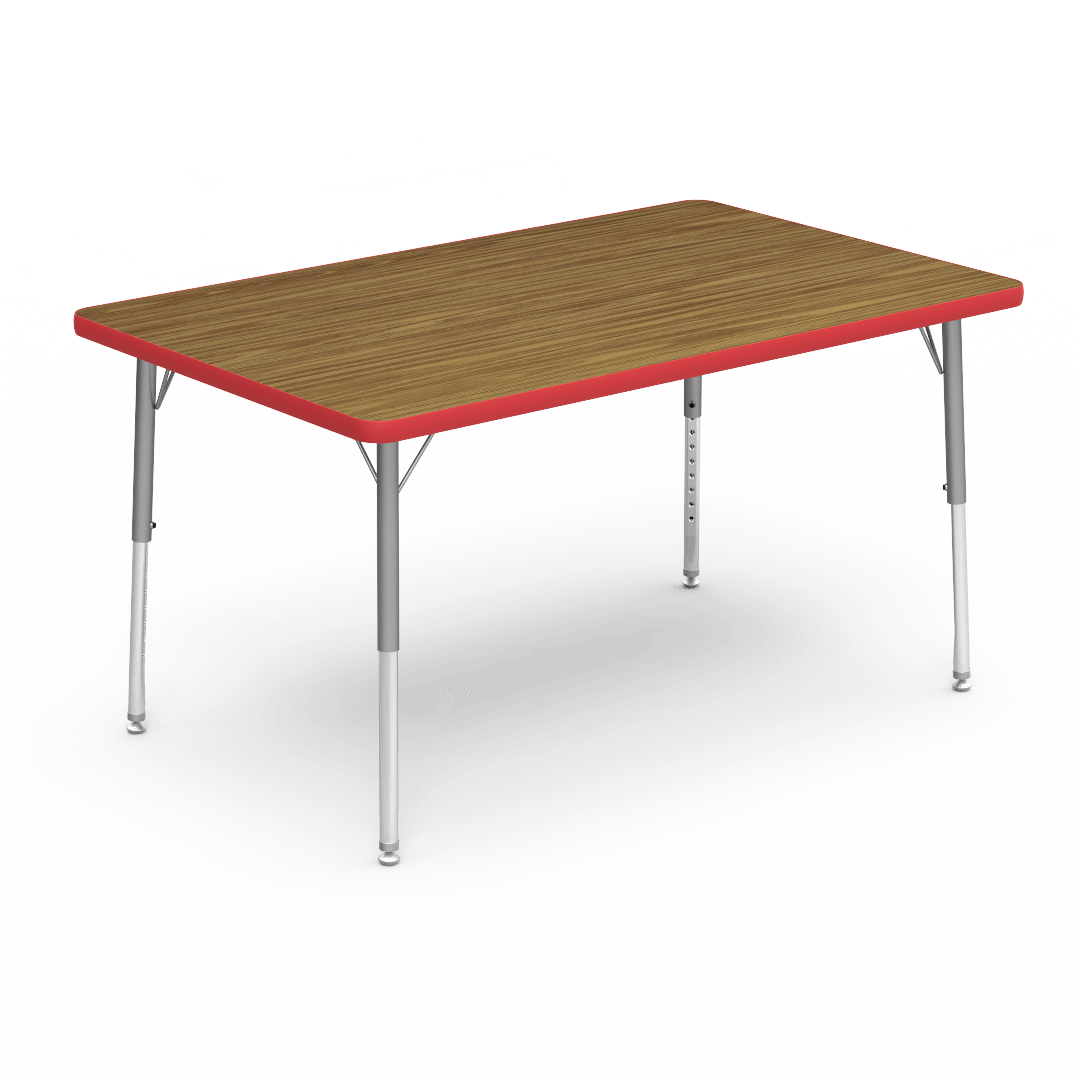 Virco 483048LO - 4000 Series Rectangular Activity Table with Heavy Duty Laminate Top - Preschool Height Adjustable Legs (30"W x 48"L x 17"-25"H) - SchoolOutlet