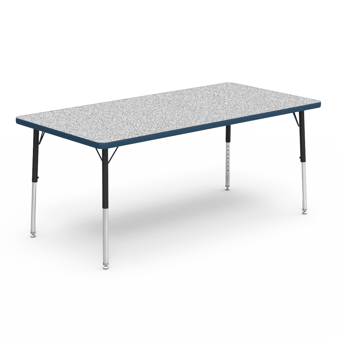 Virco 483060LO - Virco 4000 Series Rectangular Activity Table with Heavy Duty Laminate Top - Preschool Height Adjustable Legs (30"W x 60"L x 17"-25"H) - SchoolOutlet