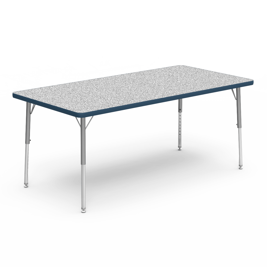 Virco 4000 Series Rectangular Activity Table with Heavy Duty Laminate Top - Preschool Height Adjustable Legs