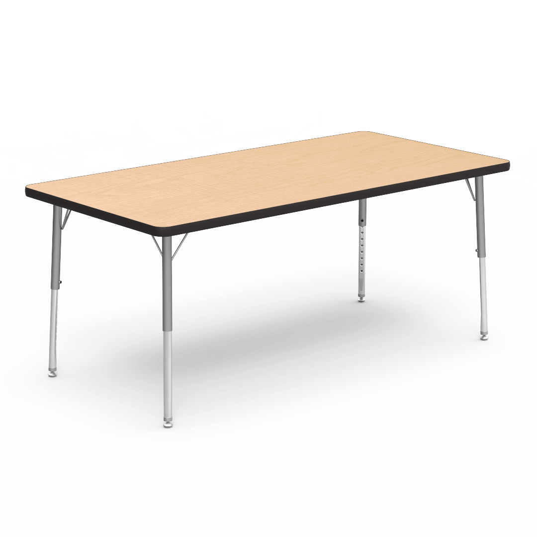 Virco 483060LO - Virco 4000 Series Rectangular Activity Table with Heavy Duty Laminate Top - Preschool Height Adjustable Legs (30"W x 60"L x 17"-25"H) - SchoolOutlet