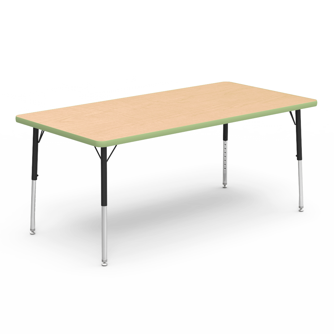 Virco 483060LO - Virco 4000 Series Rectangular Activity Table with Heavy Duty Laminate Top - Preschool Height Adjustable Legs (30"W x 60"L x 17"-25"H) - SchoolOutlet