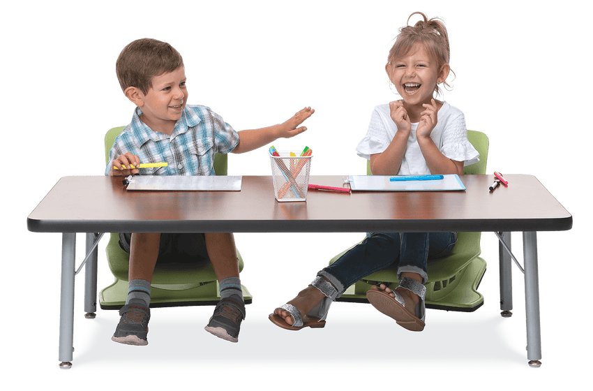 Rectangle Preschool Activity Table with Heavy Duty Medium Oak Laminate Top - Preschool Height Adjustable Legs (30"W x 60"L x 17-25"H) - SchoolOutlet