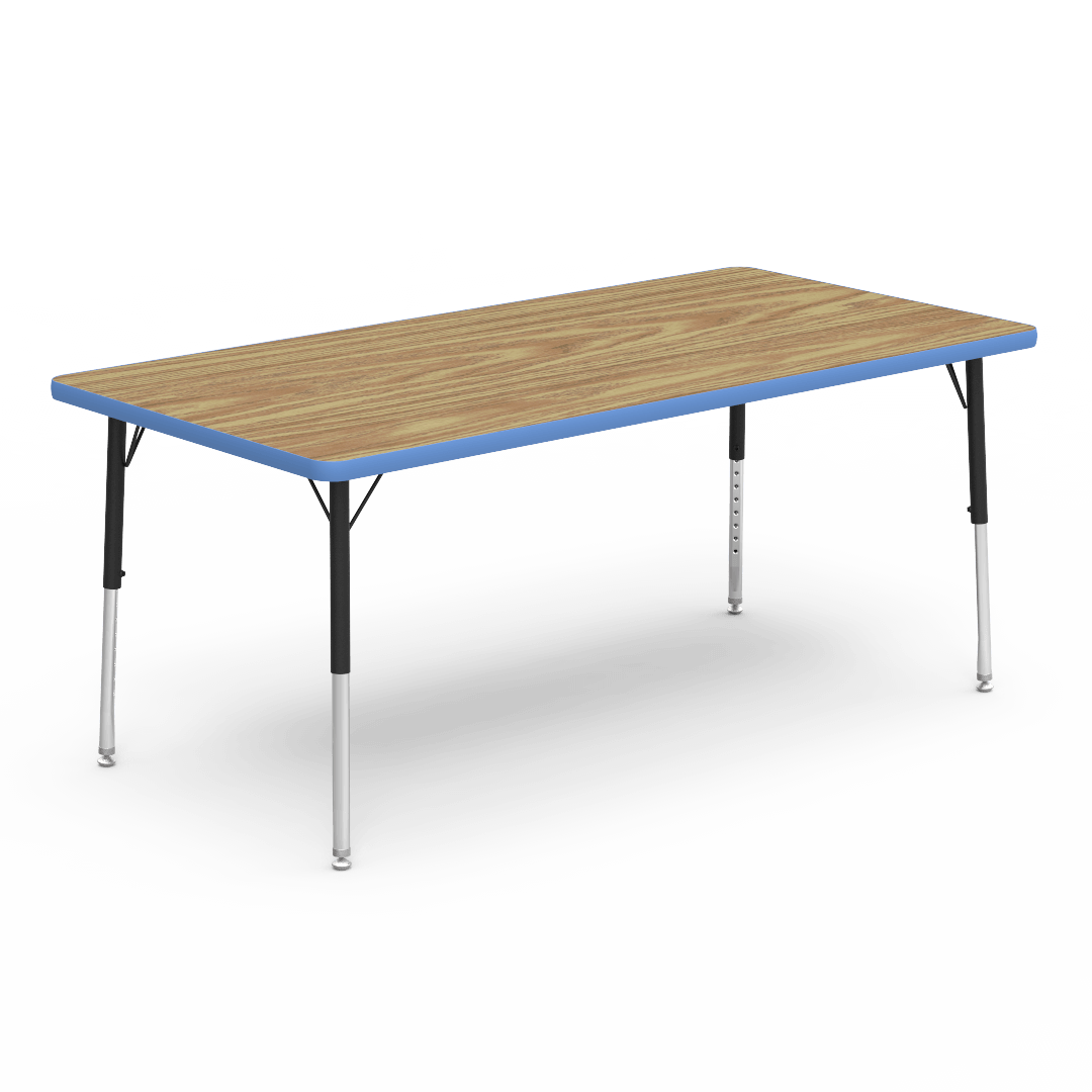 Virco 483060LO - Virco 4000 Series Rectangular Activity Table with Heavy Duty Laminate Top - Preschool Height Adjustable Legs (30"W x 60"L x 17"-25"H) - SchoolOutlet