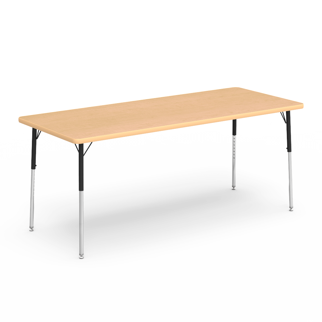 Virco 483072 - Virco 4000 Series Rectangular Activity Table with Heavy Duty Laminate Top and Adjustable Height Legs (30"W x 72"L x 22"-30"H) - SchoolOutlet