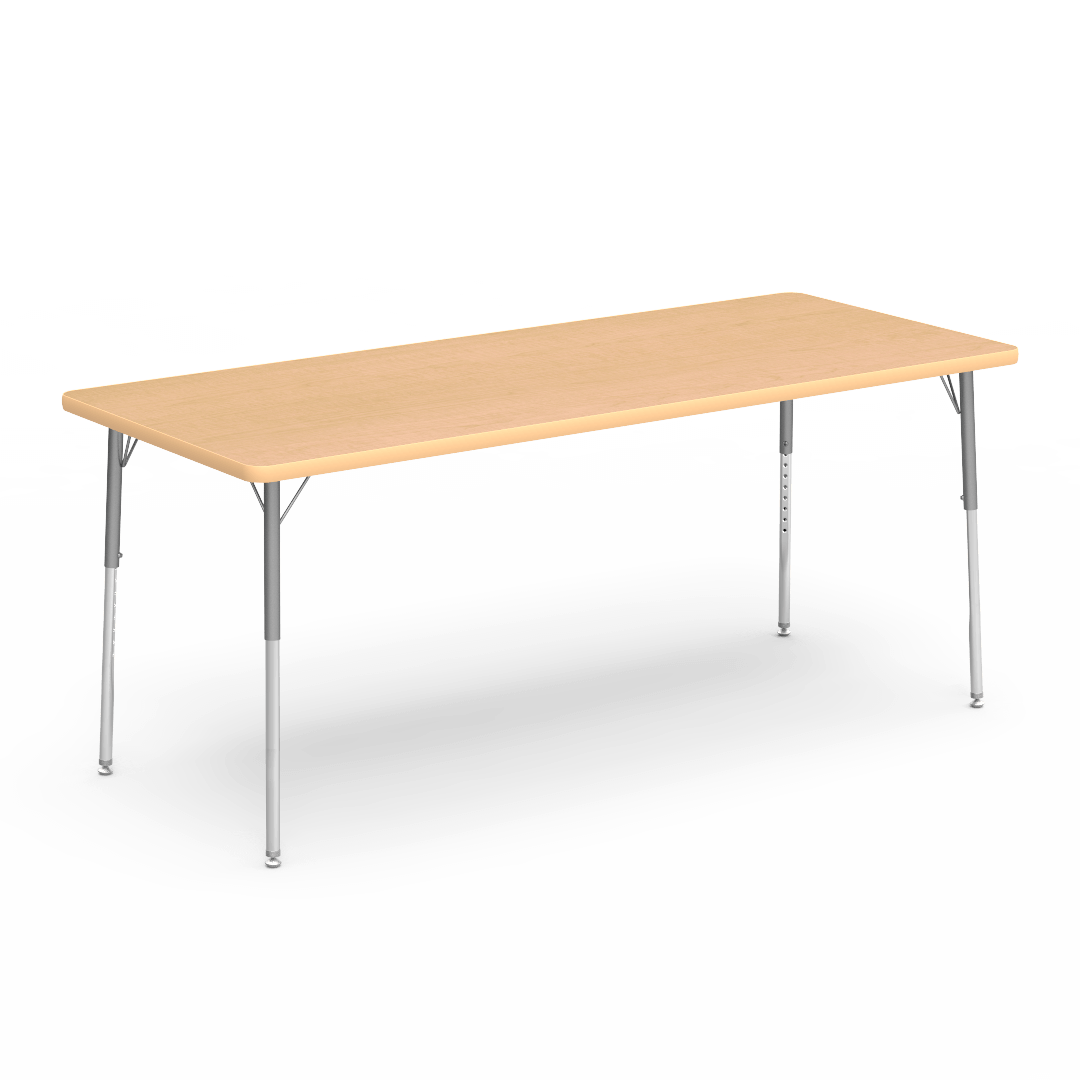 Virco 483072 - Virco 4000 Series Rectangular Activity Table with Heavy Duty Laminate Top and Adjustable Height Legs (30"W x 72"L x 22"-30"H) - SchoolOutlet