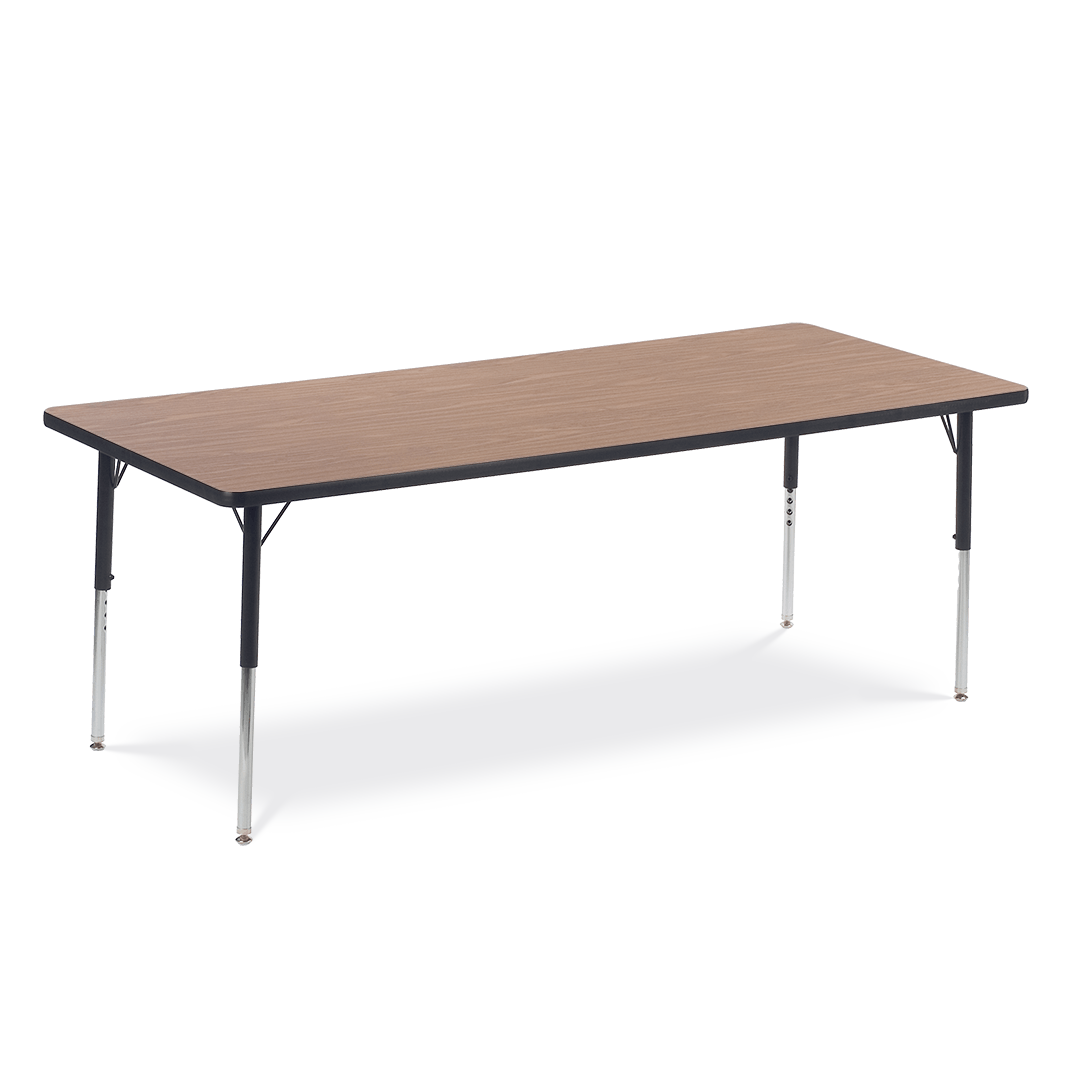 Virco 483072 - Virco 4000 Series Rectangular Activity Table with Heavy Duty Laminate Top and Adjustable Height Legs (30"W x 72"L x 22"-30"H) - SchoolOutlet