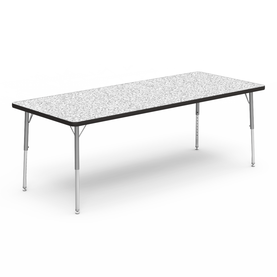 Virco 483072LO - Virco 4000 Series Rectangular Activity Table with Heavy Duty Laminate Top - Preschool Height Adjustable Legs (30"W x 72"L x 17-25"H) - SchoolOutlet